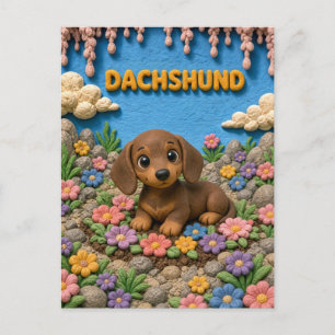 Carte Postale Chiot Teckel Mignon, Bébé Chien