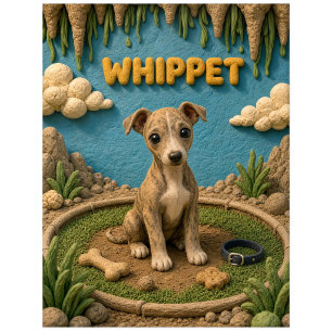 Carte Postale Chiot Whippet Mignon, Bébé Chien