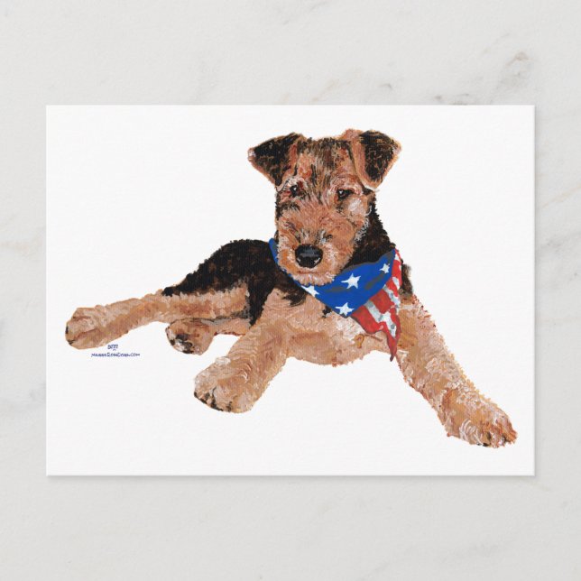 Carte Postale Chiots Terrier Patriotique (Devant)
