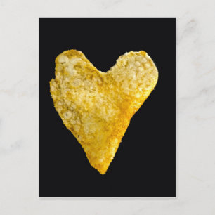 Carte Postale Chip de pomme de terre en forme de coeur
