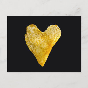 Carte Postale Chip de pomme de terre en forme de coeur