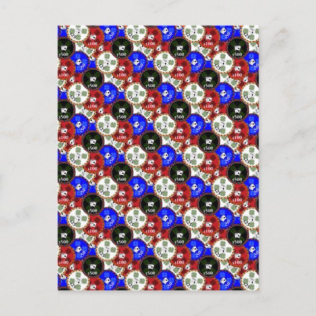 Carte Postale Chips de casino (Devant)