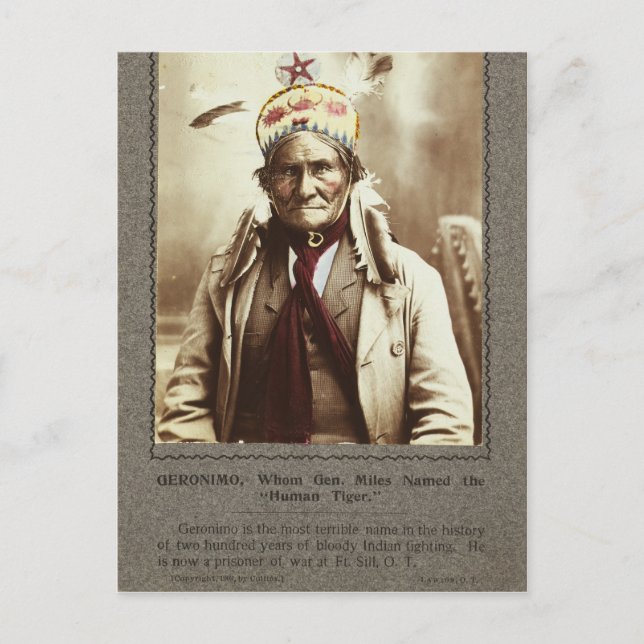 Carte Postale Chiricahua Apache Leader Indien Geronimo Portrait (Devant)