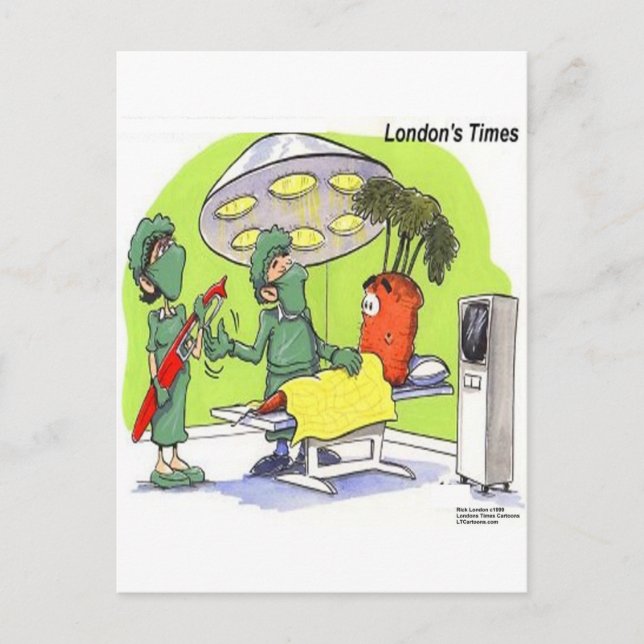Carte Postale Chirurgie de carottes Drôle Carton Médicale (Devant)