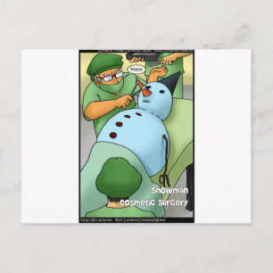 Carte Postale Chirurgie Esthétique Bonhomme de Neige Cadeaux Drô