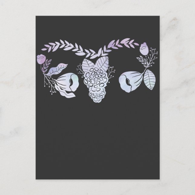 Carte Postale Chirurgie Uterus Femme Hystérectomie Florale Se Bi (Devant)