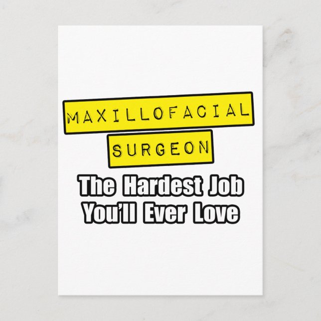 Carte Postale Chirurgien Maxillo-facial...Travail le plus diffic (Devant)