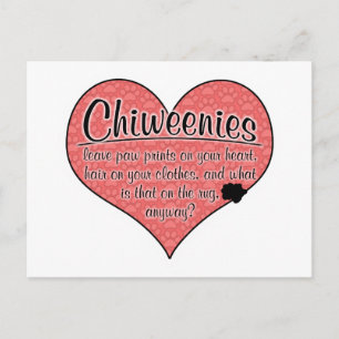 Carte Postale Chiweenie Empreintes de pattes Humour de chien