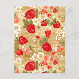 Carte Postale Chiyogami des fraises