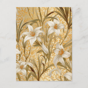 Carte Postale Chiyogami Lilies blanches