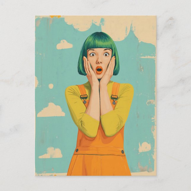 Carte Postale Choc rétro Pop Color (Devant)