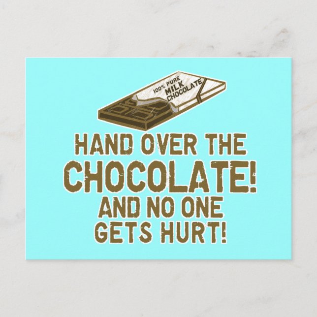 Carte Postale Chocoholic au chocolat (Devant)