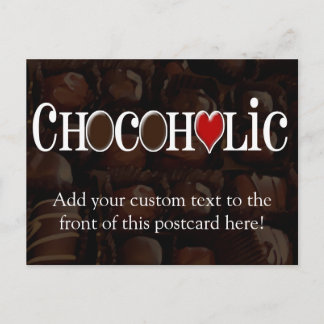Carte Postale Chocoholic, Brown foncé et Coeur rouge Conception