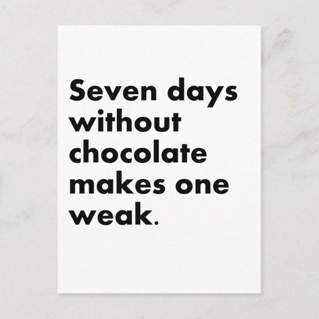 Carte Postale Chocolat (Devant)