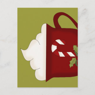 Carte Postale Chocolat chaud Lover rouge avec vert