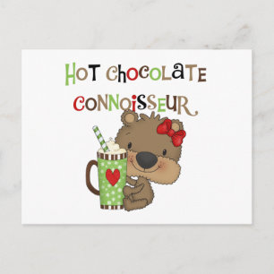 Carte Postale Chocolat chaudOurs de fille de connaisseur