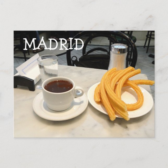 Carte Postale chocolat con churros (Devant)