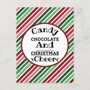 Carte Postale Chocolat de bonbons et fête de Noël