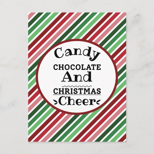 Carte Postale Chocolat de bonbons et fête de Noël (Devant)