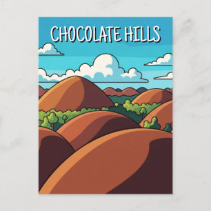 Carte Postale Chocolat Hills Bohol Philippines Travel