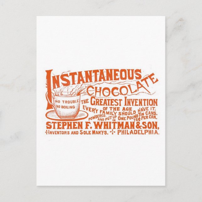 Carte Postale Chocolat Instantané ! (Devant)