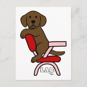 Carte Postale Chocolat Labrador Student 3 Cartoon