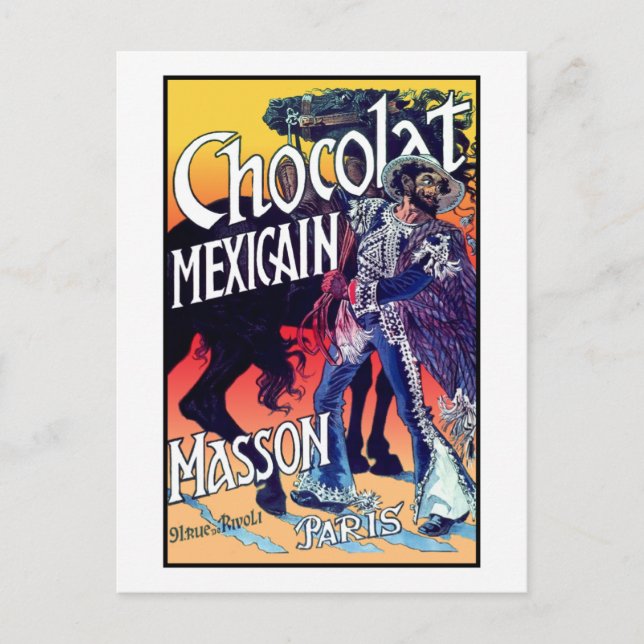 Carte Postale Chocolat Mexicain by Grasset (Devant)