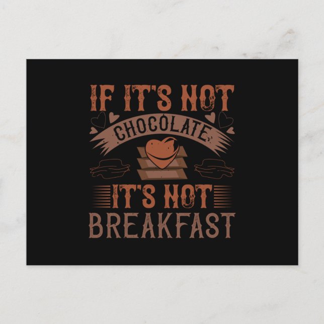 Carte Postale Chocolat Pas De Petit Déjeuner Sans Chocolat (Devant)