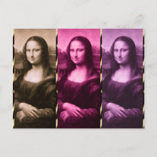Carte Postale Chocolat rose violet Poster de animal Mona Lisa
