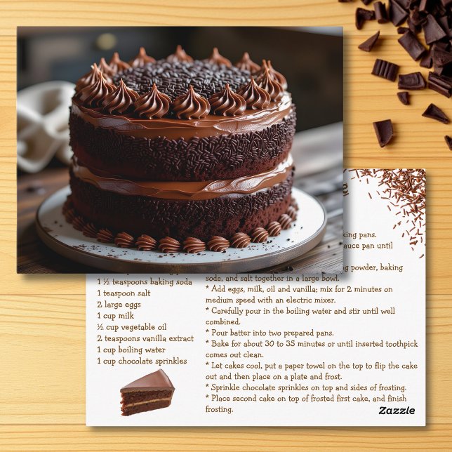 Carte Postale Chocolate Cake Recipe (Créateur téléchargé)