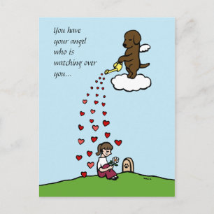 Carte Postale Chocolate labrador Angel with Love