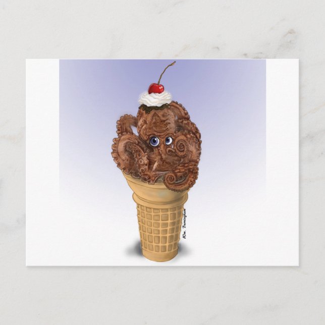 Carte Postale Chocolate Octopus Ice Cream (Devant)