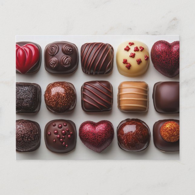 Carte Postale Chocolats de chocolat Saint-Valentin (Devant)