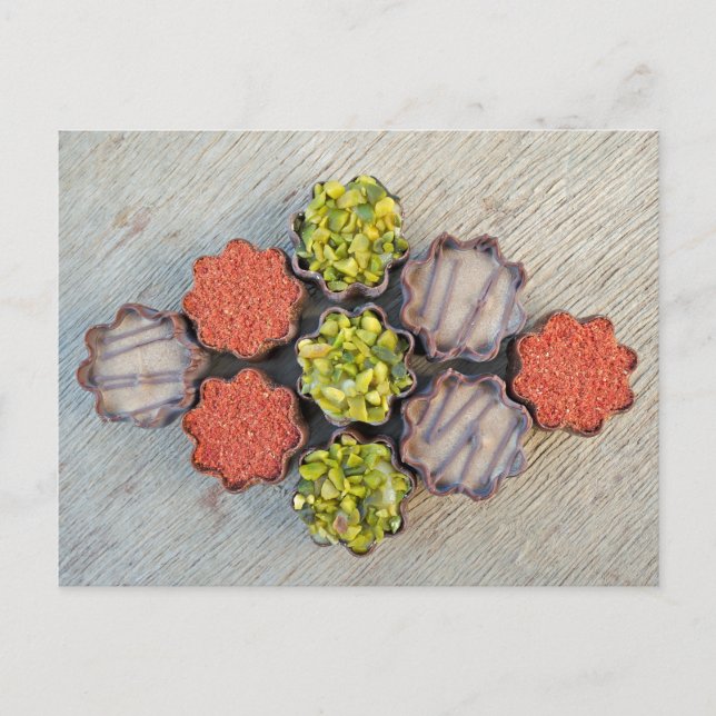 Carte Postale Chocolats gourmands Photographie de nourriture Car (Devant)