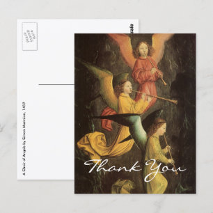 Carte Postale Chœur d'anges par Simon Marmion, Art de la Renaiss