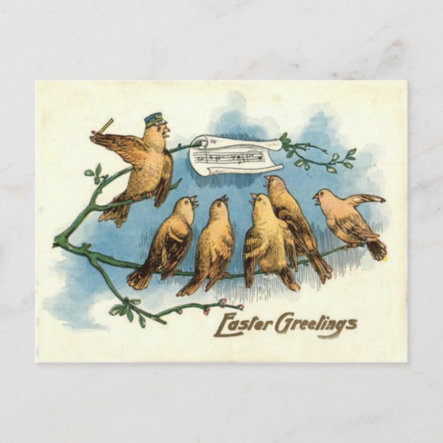 Carte Postale Chœur d'oiseaux chanteurs Ciel chantant Arbre à ch (Devant)