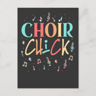Carte Postale Choir Chick Girl Chanter Karaoke Lover Musicien