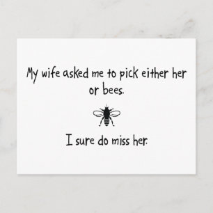 Carte Postale Choisir une femme ou une abeille