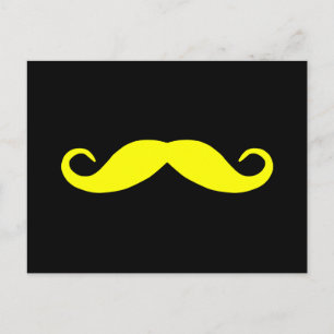 Carte Postale Choisir une moustache couleur sur le noir