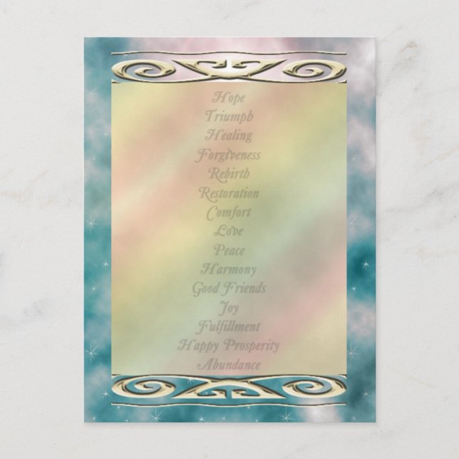 Carte Postale Choisissez Couleur/ Vie Changement de mots de médi (Devant)