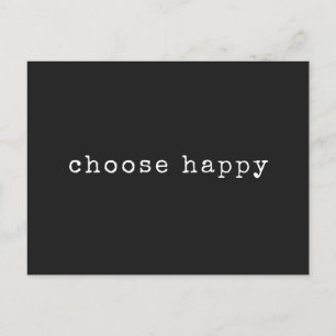 Carte Postale Choisissez Happy Inspirational Quote minimaliste N