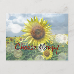 Carte Postale Choisissez une note heureuse avec des tournesols