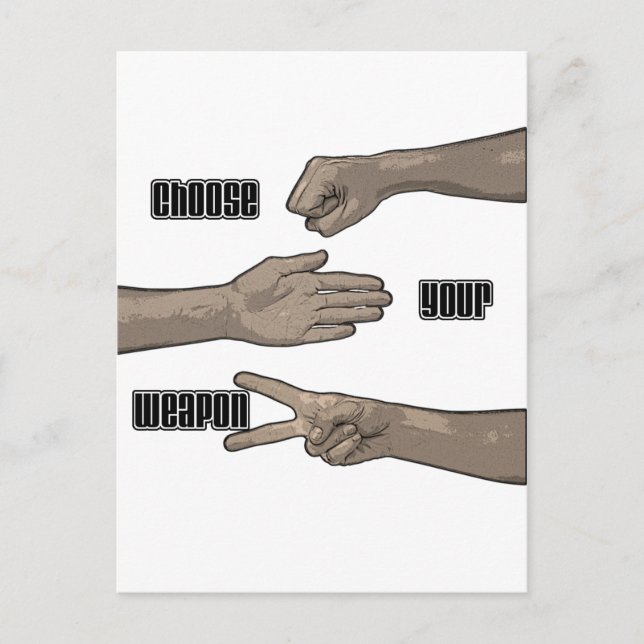 Carte Postale choisissez votre arme (Devant)