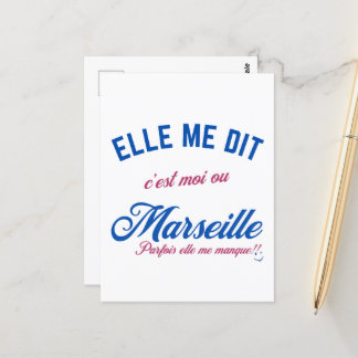 Carte Postale Choix Cornélien : Amour ou Marseille"