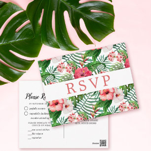 Carte Postale Choix de repas de mariage floral tropical Hibiscus