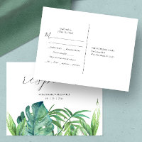 Choix de repas Mariage de palme tropicale RSVP