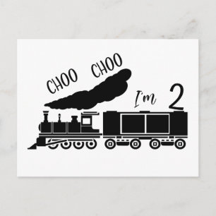 Carte Postale Choo Choo I'm 2, 2nd Birthday Boy