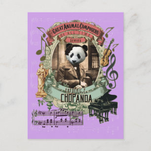 Carte Postale Chopanda Funny Panda Grand Compositeur Animal Chop