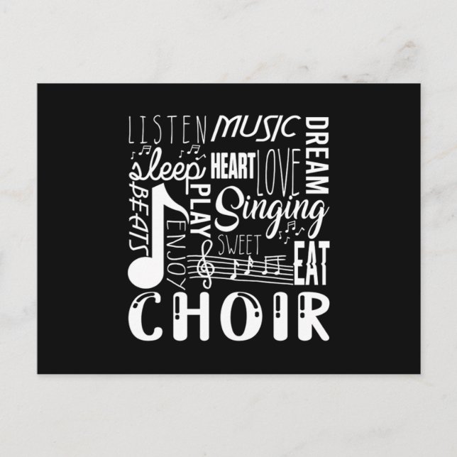 Carte Postale Chorale Chorale Chorale Chorale Notes Clef Gift (Devant)