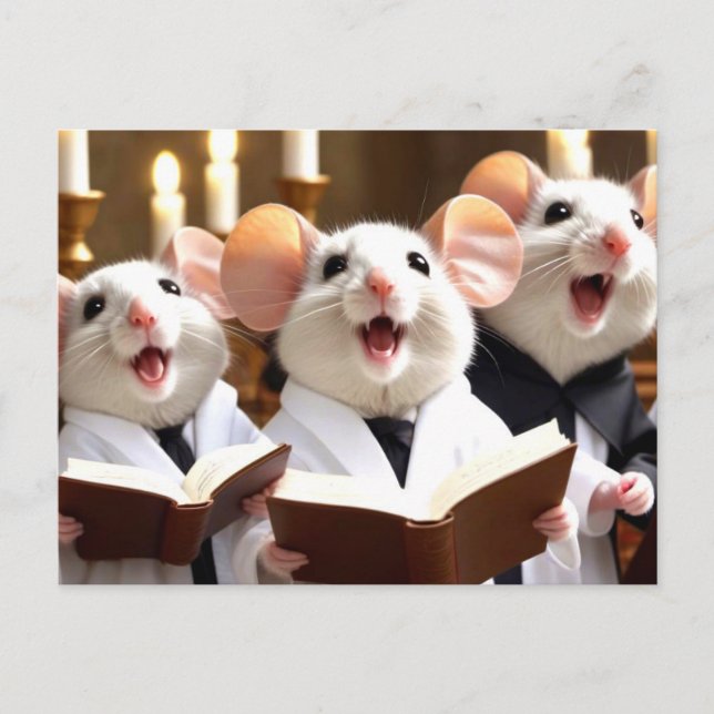 Carte Postale Chorale de souris chantantes (Devant)